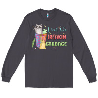 Smoke i feel like garbage raccoon Long Sleeve Tee - MaliasSmallBusiness