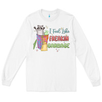 White i feel like garbage raccoon Long Sleeve Tee - MaliasSmallBusiness