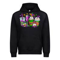 Black mardi gras gnomes coffee cups Urban Hoodie - OliviaCreatesArt