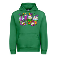 Emerald mardi gras gnomes coffee cups Urban Hoodie - OliviaCreatesArt