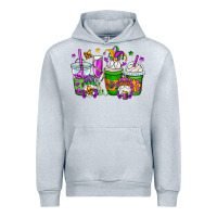 Heather Grey mardi gras gnomes coffee cups Urban Hoodie - OliviaCreatesArt