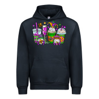 Navy mardi gras gnomes coffee cups Urban Hoodie - OliviaCreatesArt