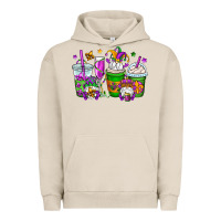Pigment French Oak mardi gras gnomes coffee cups Urban Hoodie - OliviaCreatesArt