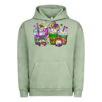 Pigment Oil Green mardi gras gnomes coffee cups Urban Hoodie - OliviaCreatesArt