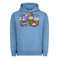 Pigment Pebble Blue mardi gras gnomes coffee cups Urban Hoodie - OliviaCreatesArt