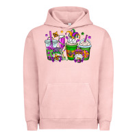 Pigment Salmon mardi gras gnomes coffee cups Urban Hoodie - OliviaCreatesArt