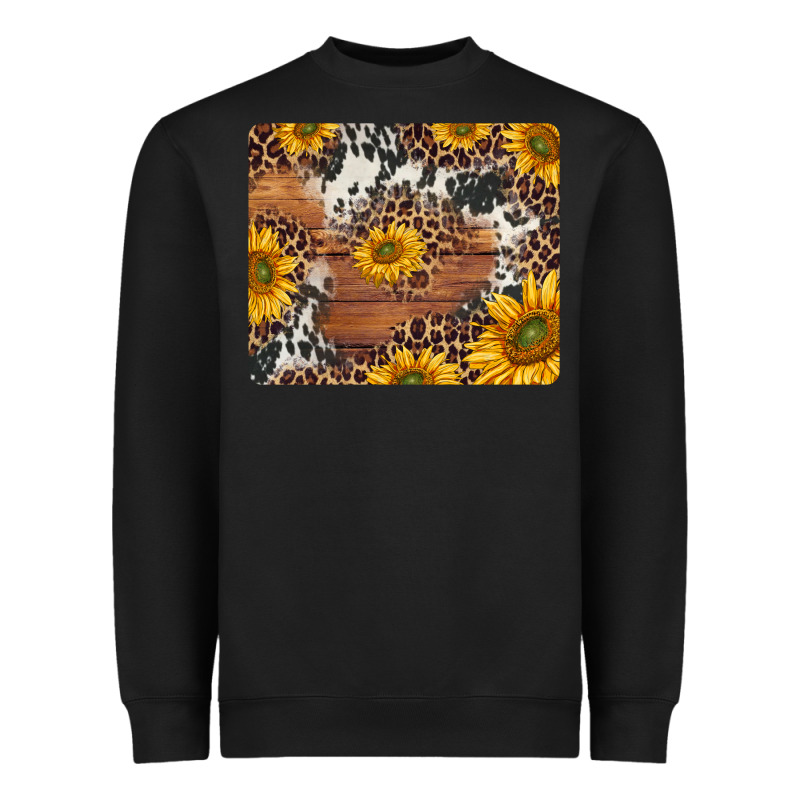 Sunflowers Cowhide Leopard Mousepad Heavyweight Sweatshirt by Jasminsmagicworld | Teevron
