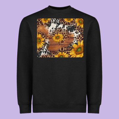 Sunflowers Cowhide Leopard Mousepad Heavyweight Sweatshirt Designed By Jasminsmagicworld