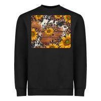 Black sunflowers cowhide leopard mousepad Heavyweight Sweatshirt - Jasminsmagicworld