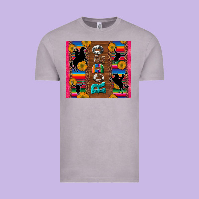 Rodeo Serape Leopard Glitter Vintage Tee Designed By Artiststas