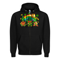 Black st. patricks  gnomies with rainbow Zipper Hoodie - BundleAndBundleShop
