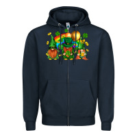 Navy st. patricks  gnomies with rainbow Zipper Hoodie - BundleAndBundleShop