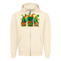 Sandshell st. patricks  gnomies with rainbow Zipper Hoodie - BundleAndBundleShop