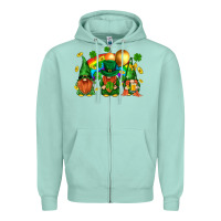 Seafoam st. patricks  gnomies with rainbow Zipper Hoodie - BundleAndBundleShop