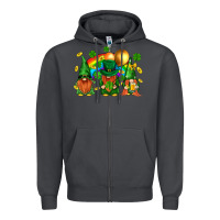 Smoke st. patricks  gnomies with rainbow Zipper Hoodie - BundleAndBundleShop