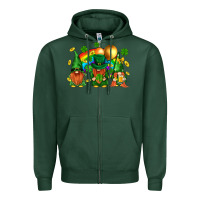 Sports Green st. patricks  gnomies with rainbow Zipper Hoodie - BundleAndBundleShop