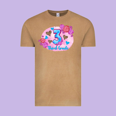 Back To School Flowers Third Grade 3200x2400 Vintage Tee Designed By Adodesignshop