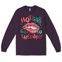 Plum hot girls go to therapy Long Sleeve Tee - MaliasSmallBusiness