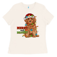 Bone merry and bright toy poodle Ladies Tee - RanaPortraitStore