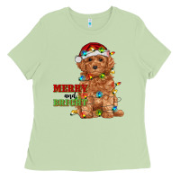 Matcha merry and bright toy poodle Ladies Tee - RanaPortraitStore