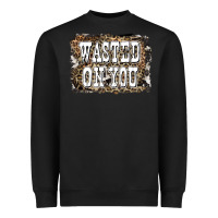 Black Western Wasted On You Background Heavyweight Sweatshirt - LillyAllenDesigns