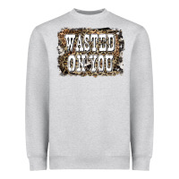 Heather Grey Western Wasted On You Background Heavyweight Sweatshirt - LillyAllenDesigns