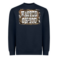 Navy Western Wasted On You Background Heavyweight Sweatshirt - LillyAllenDesigns