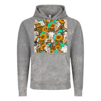 Cloud Rock sunflowers and goat western seamless pattern Vintage Hoodie - BundleAndBundleShop