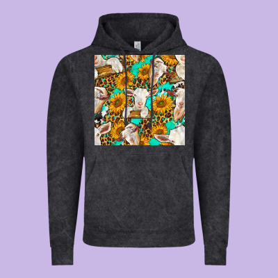 Sunflowers And Goat Western Seamless Pattern Vintage Hoodie Designed By Bundleandbundleshop