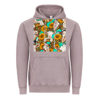 Vintage Zinc sunflowers and goat western seamless pattern Vintage Hoodie - BundleAndBundleShop