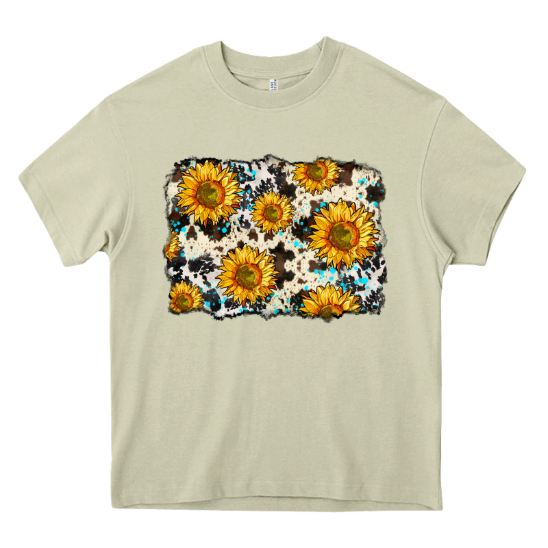 Cowhide Sunflower Pattern Heavy Core Tee by Zillion Design Studio | Teevron