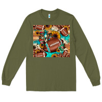 Army Green football cactus sunflower Long Sleeve Tee - JahusDesignShop