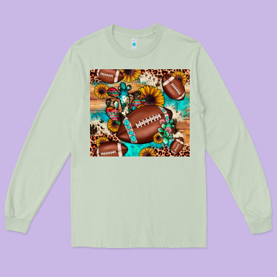 Football Cactus Sunflower Long Sleeve Tee Designed By Jahusdesignshop