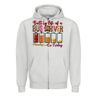 Dove Grey Battery Life Of A Bus Driver Zipper Hoodie - BundleAndBundleShop