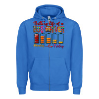 True Royal Battery Life Of A Bus Driver Zipper Hoodie - BundleAndBundleShop