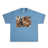 Pebble Blue cowhide leopard background Urban Heavy Tee - BarkalooDesign