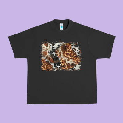 Cowhide Leopard Background Urban Heavy Tee Designed By Barkaloodesign