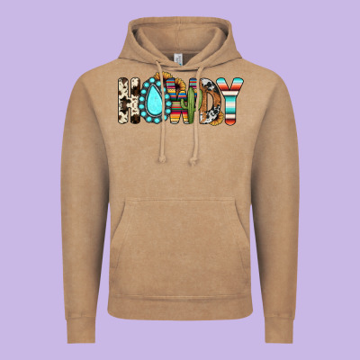 Howdy Vintage Hoodie Designed By Jahusdesignshop