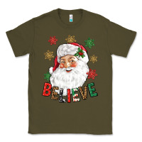 Army Green Believe Christmas Classic Tee - NancyCooperArtShop