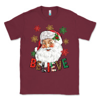 Burgundy Believe Christmas Classic Tee - NancyCooperArtShop