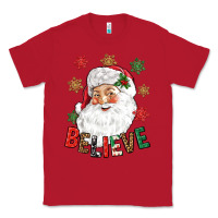Red Believe Christmas Classic Tee - NancyCooperArtShop