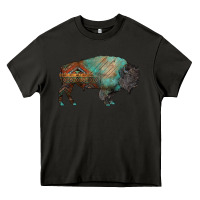 Asphalt aztec bison Heavy Core Tee - RanaPortraitStore