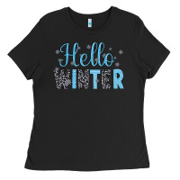 Black hello winter Ladies Tee - JahusDesignShop