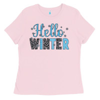 Bubblegum Pink hello winter Ladies Tee - JahusDesignShop
