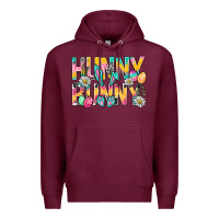 Burgundy Hunny Bunny Easter Premium Hoodie - NancyCooperArtShop
