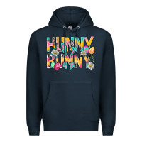 Navy Hunny Bunny Easter Premium Hoodie - NancyCooperArtShop