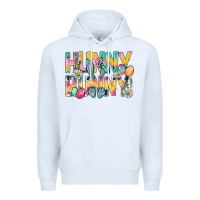 White Hunny Bunny Easter Premium Hoodie - NancyCooperArtShop