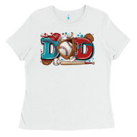White dad baseball Ladies Tee - Zillion Design Studio