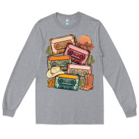 Heather Grey customized country cassette tapes Long Sleeve Tee - MaliasSmallBusiness