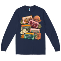 Navy customized country cassette tapes Long Sleeve Tee - MaliasSmallBusiness